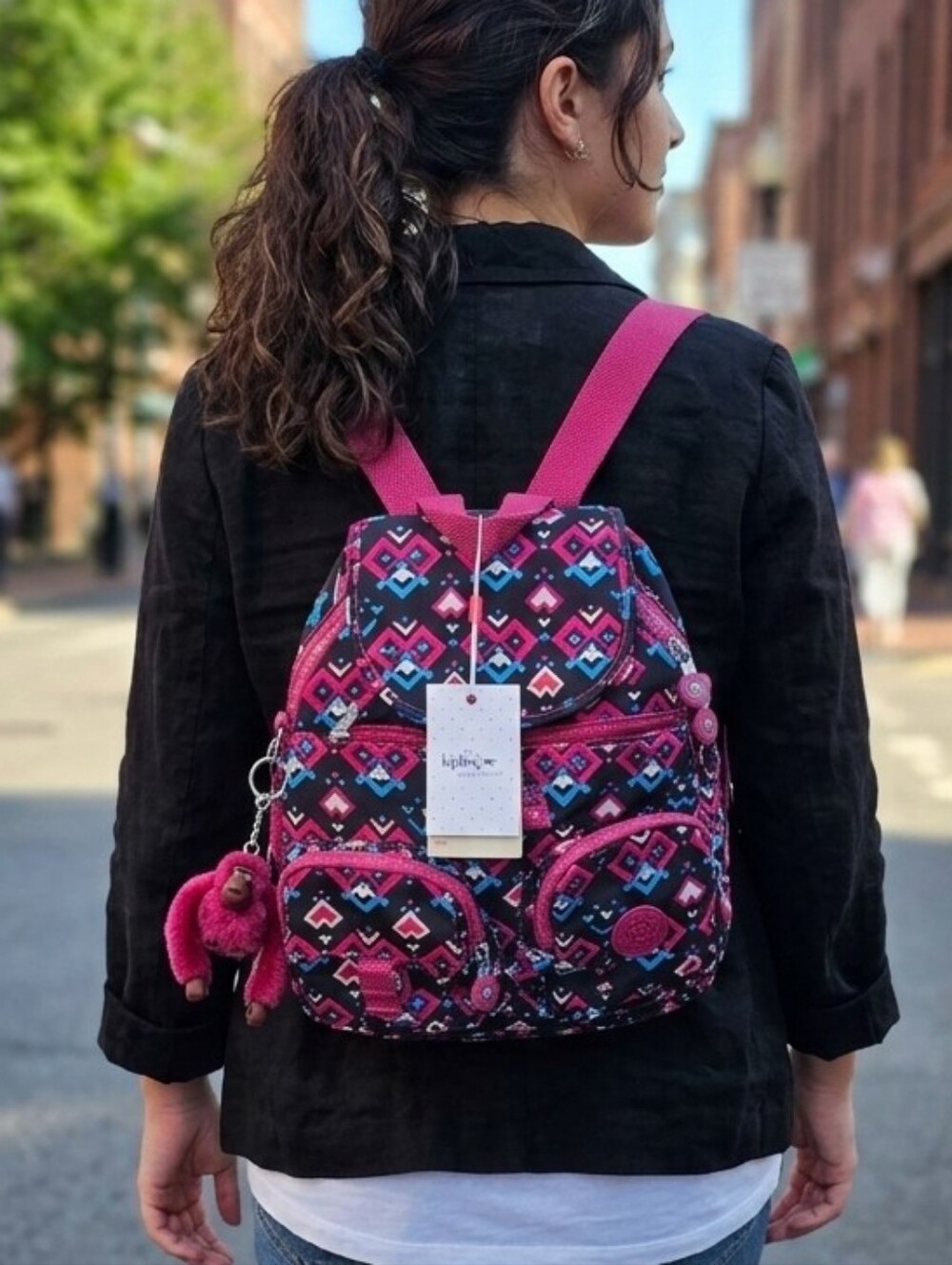 Kipling Geometric City Zip Convertible Backpack